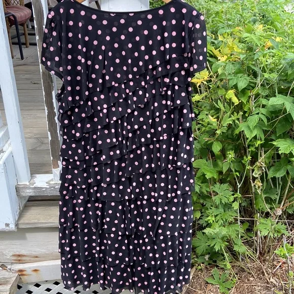 INC International Concepts Polka Dot Tiered Dress Women's Size XL - Picture 2 of 5